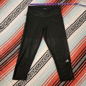 Adidas Super Nove Cropped Capri Legging Cutouy Detail Black Size XS